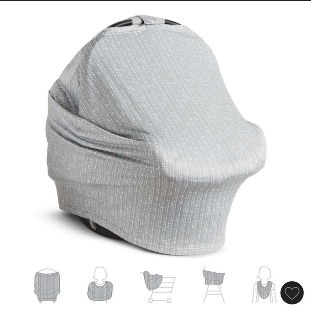 Munchkin Brica XtraGuard Antimicrobial 5-in-1 Nursing Car Seat Cover Gray